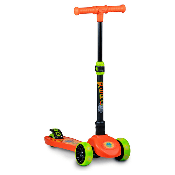 Aero 3 LED Wheel Kick Scooter - Orange Flame