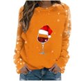 thumbnail image 1 of Blouses pour Femmes, Hauts de Noël pour Femmes, Mode Féminine de Noël Décontractée Imprimée Col Rond Manches Longues Chandail Blouse, 1 of 4