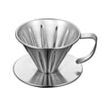 thumbnail image 2 of Vnanda Pour Over Coffee Dripper Stainless Steel LHS Slow Drip Coffee Filter Metal Cone Paperless Reusable Single Cup Coffee Maker 1-2 Cup With Non-slip Cup Stand, 2 of 7