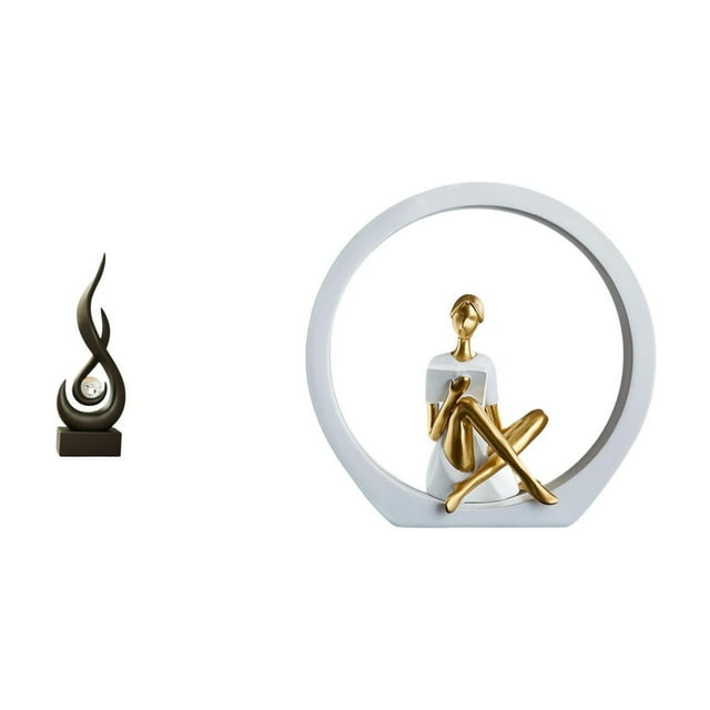 Estatua Abstracta De Resina Con Forma De Llama, Adorno De Arte Moderno, Escultura Para Sala De Estar, Vitrina, Dormitorio, Centro De Mesa, Figura Para Niñas Y Mujeres, Lectoras, Regalo