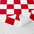 thumbnail image 5 of Manfei Modern Checkered Quilt King,Geometric Plaid King Coverlet Set,Dark Red White,3 Pieces,1 Bedspread and 2 Pillowcases, 5 of 7