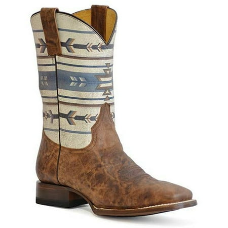 

Men s Roper Cowboy Aztek Hybrid Sole Leather Boots Handcrafted Tan