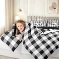 thumbnail image 3 of meiyoeat Graffiti Letter Full Size Bedding Sets for Kids, Checkered Grid Full Size Bed in a Bag, Black White, Black Reversible, 7pcs, 3 of 6