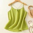 thumbnail image 4 of Womens Cotton Linen Camisole, New Summer Causal V-Neck Tank Tops, Loose Fitting Spaghetti Strap Sleeveless Cami Shirts Cropped Tank Tops for Women Green L, 4 of 8
