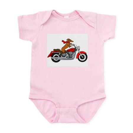 

CafePress - Dachshund On Motorcycle Body Suit - Baby Light Bodysuit Size Newborn - 24 Months