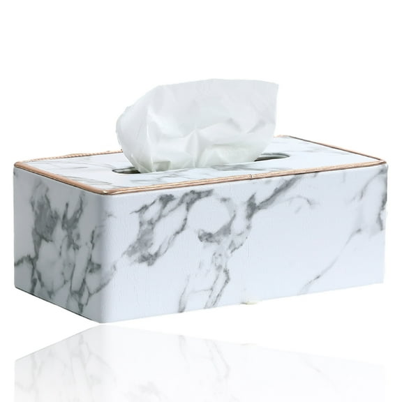 Tissue Box Cover Rectangular, PU Leather Tissue Box Holder for Kleenex, Napkin, Rectangle Tissue Box Covers, Tissue Holder