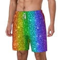 thumbnail image 2 of Balery Glitter Rainbow Mens Swim Trunks Swim Shorts for Men Quick Dry Inseam Beach Shorts with Compression Liner Pocket-XX-Large, 2 of 9