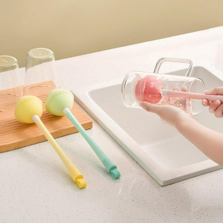 

Merotable Cup Brush Cup Scrubber Glass Cleaner Kitchen Cleaning Tool Handle Drink Wineglass Bottle Glass Cup Cleaning Brush