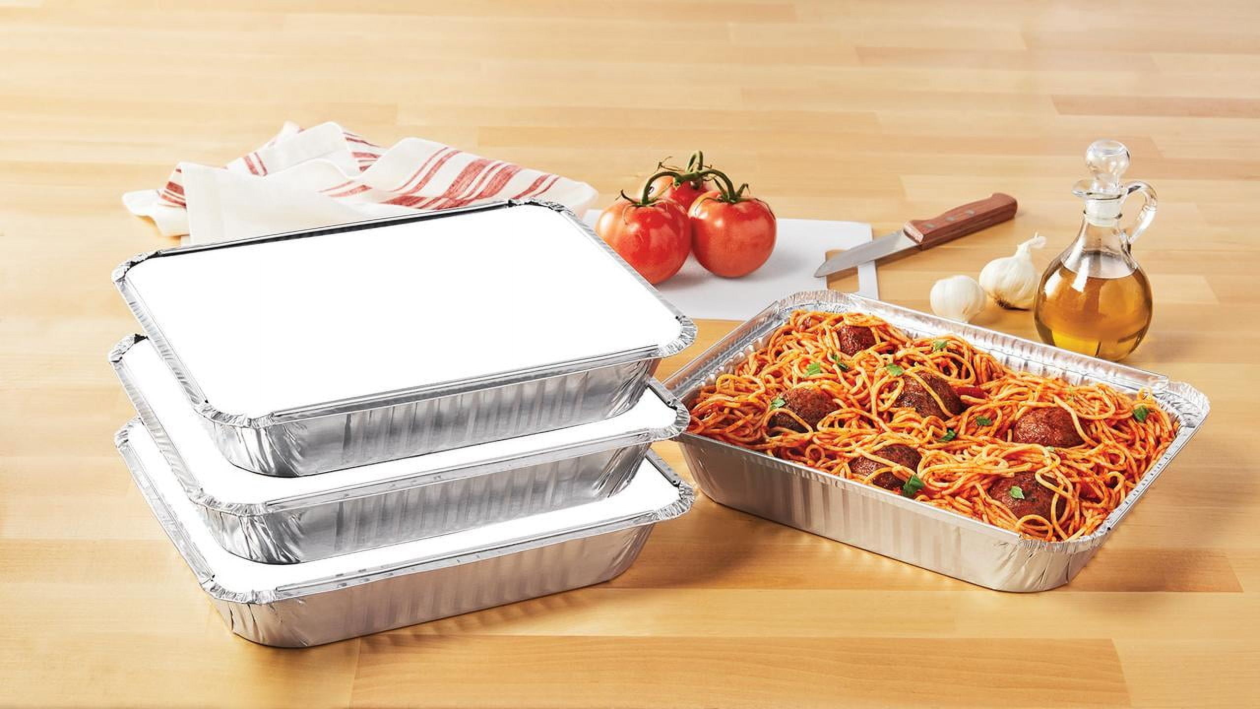 Mainstays 9.38\" x 11.75\" Large Aluminum Pan with Folded Lids, 2 Count