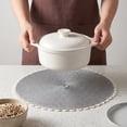 thumbnail image 4 of Unique Bargains Round Placemats Set of 6 Woven Table Mats Light Gray 15.7x15.7inch, 4 of 6