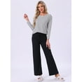 thumbnail image 2 of DARING DIVA Pajama Striped Cotton Long Sleeve Crew Neck Sleep Shirts XL White Striped, 2 of 7