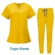 thumbnail image 1 of Ropa de enfermera de bolsillo multifuncional de doble capa, bata quirúrgica, ropa de trabajo de anestesista, traje de pantalón de manga corta, 1 of 6