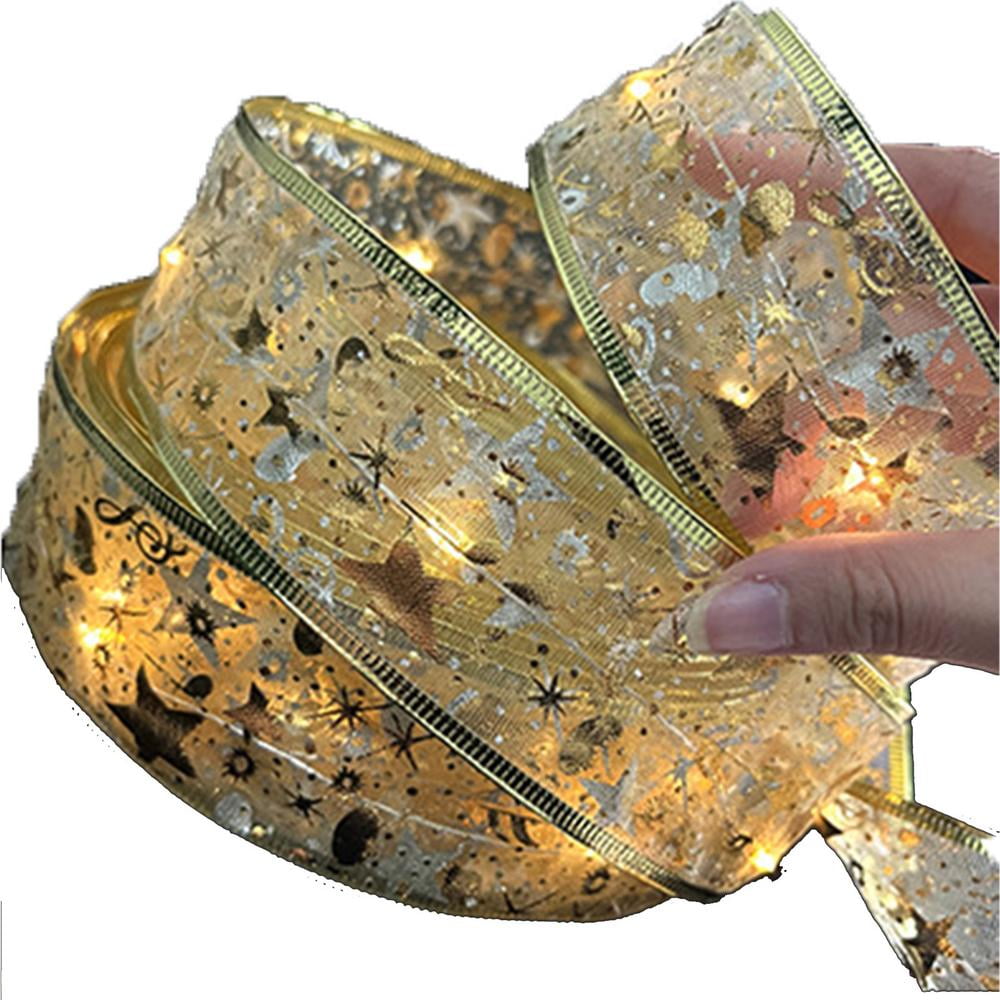 Laideyi LED Ribbon Christmas Lights Shining Ribbon Fairy Lights for