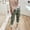Army Green, variant on Women's Camouflage Pattern Lightweight Joggers Elastic Waistband Drawstring Cropped Length Quick Dry Hiking Trousers Casual Travel Cargo Pants with Button Pockets
