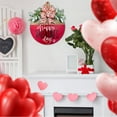 thumbnail image 5 of LSLJS Happy Valentine's Day Welcome Door Sign 12"x12" Rustic Wooden Hanging Wall Plaque Sign with Flowers & Bow Valentines Day Decorations Door Hanger Valentine Wreaths for Front Door Porch, 5 of 6