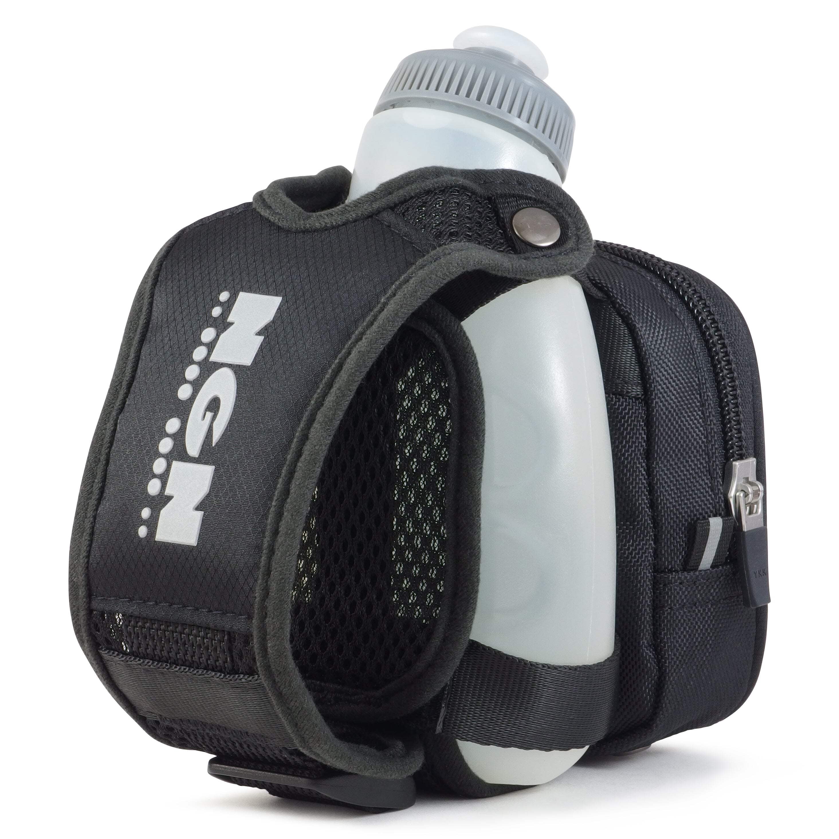 NGN Sport® - Running Water Bottle Handheld | Hydration Bottle  Pack with Zippered Pocket - 10 oz | Black (2-Pack)