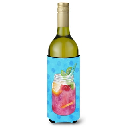 

Carolines Treasures BB8251LITERK Mason Jar Cocktail Blue Polkadot Wine Bottle Beverge Insulator Hugger Wine Bottle