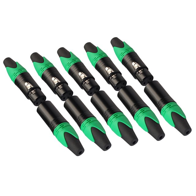 10 Piezas de Conector XLR de , Conector Y , Adaptador de Micrófono - Verde Sunnimix Conectores XLR Macho y Hembra