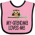 thumbnail image 3 of Inktastic Grandma Loves Me Girls Owl Girls Baby Bib, 3 of 4