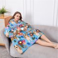 thumbnail image 5 of Oversized Wearable Blanket Hoodie,Basset Hound Dog and Flower Sherpa Blanket Hoodie with Super Pockets,Super Warm Fuzzy Pullover for Women & Men, 5 of 6