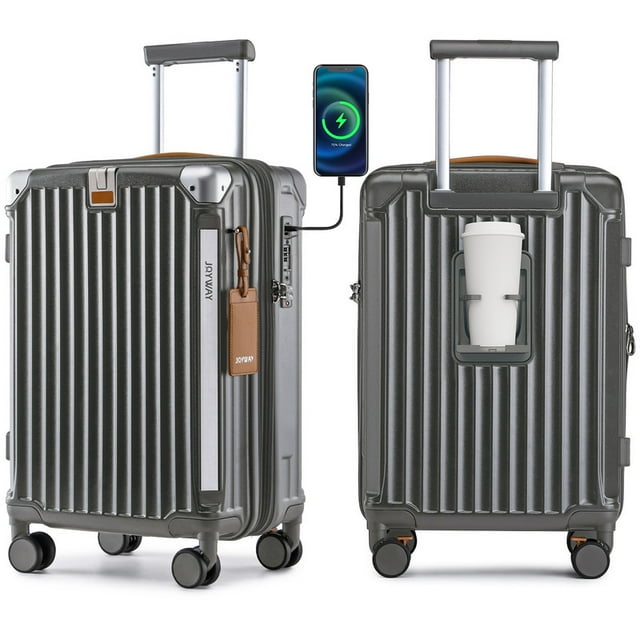 Joyway Valise Cabine Extensible Rigide 20 Pouces Bagage Cabine Port USB Porte-Gobelet Cadenas TSA Valise