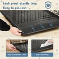 thumbnail image 5 of JOINSUN Dog Crate, 24 Inch Medium Folding Metal Wire Pet Single Door Dog Cage with Divider Panel and Plastic Leak-Proof Pan Tray, Outdoor, 5 of 5
