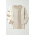 thumbnail image 6 of Plusashion Vogue Cable Knit Drop Shoulder Sweater - Cozy & Chic in Khaki, 6 of 8