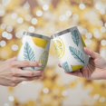 thumbnail image 2 of 12oz Stemless Wine Tumblers Lemon Vacuum Insulated Stainless Steel Travel Tumbler Cups Mug with Lid and Straw for Champaign,Cocktail,Beer with Cleaning Brush, 2 of 5