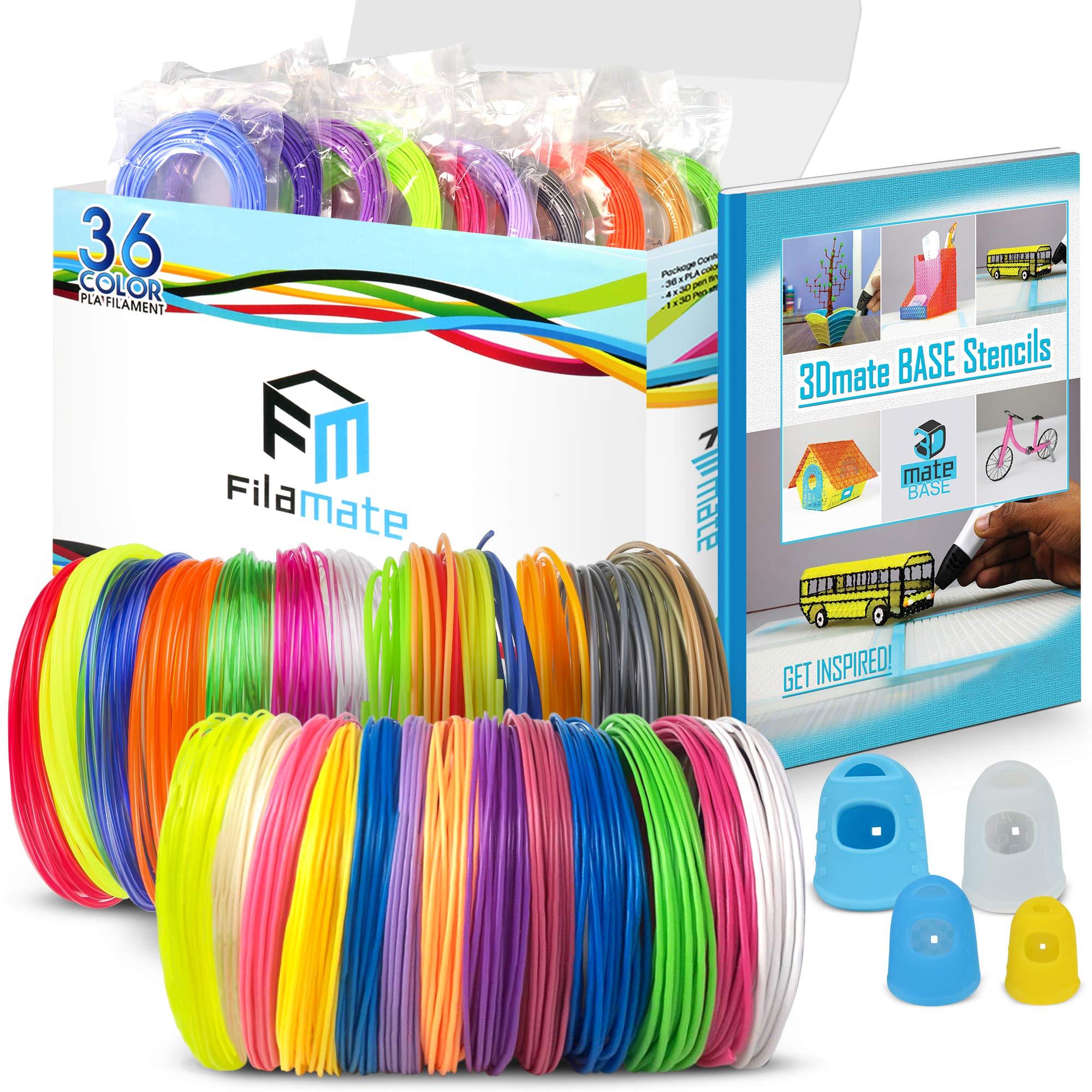 Filamate 3D Pen Filament 36 Different Colors of 1.75mm PLA Plastic