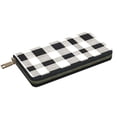 thumbnail image 3 of Leather Wallet 8 X 4.3 In Comfortable Light Waterproof And Durable Zipper Design Easy To Carry White Buffalo Plaid Check Tartan Scotland_1, 3 of 8