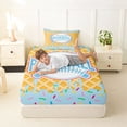 thumbnail image 4 of Erosebridal Light Blue Waffle Baseball & Bat Logo Graphic Twin Sheet Sets 3pcs, Baseball Graphic Bedding for Boys And Girls Kids,Super Cozy Room Decor, 4 of 5