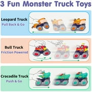 MOONTOY Toy Trucks for Toddlers 1-3 Boys, Toys Car for 1 Year Old Boy, Animal Monster Truck, Friction Powered Toy Cars Set Play Vehicle, 1 Year Old Boy Birthday Christmas Gifts