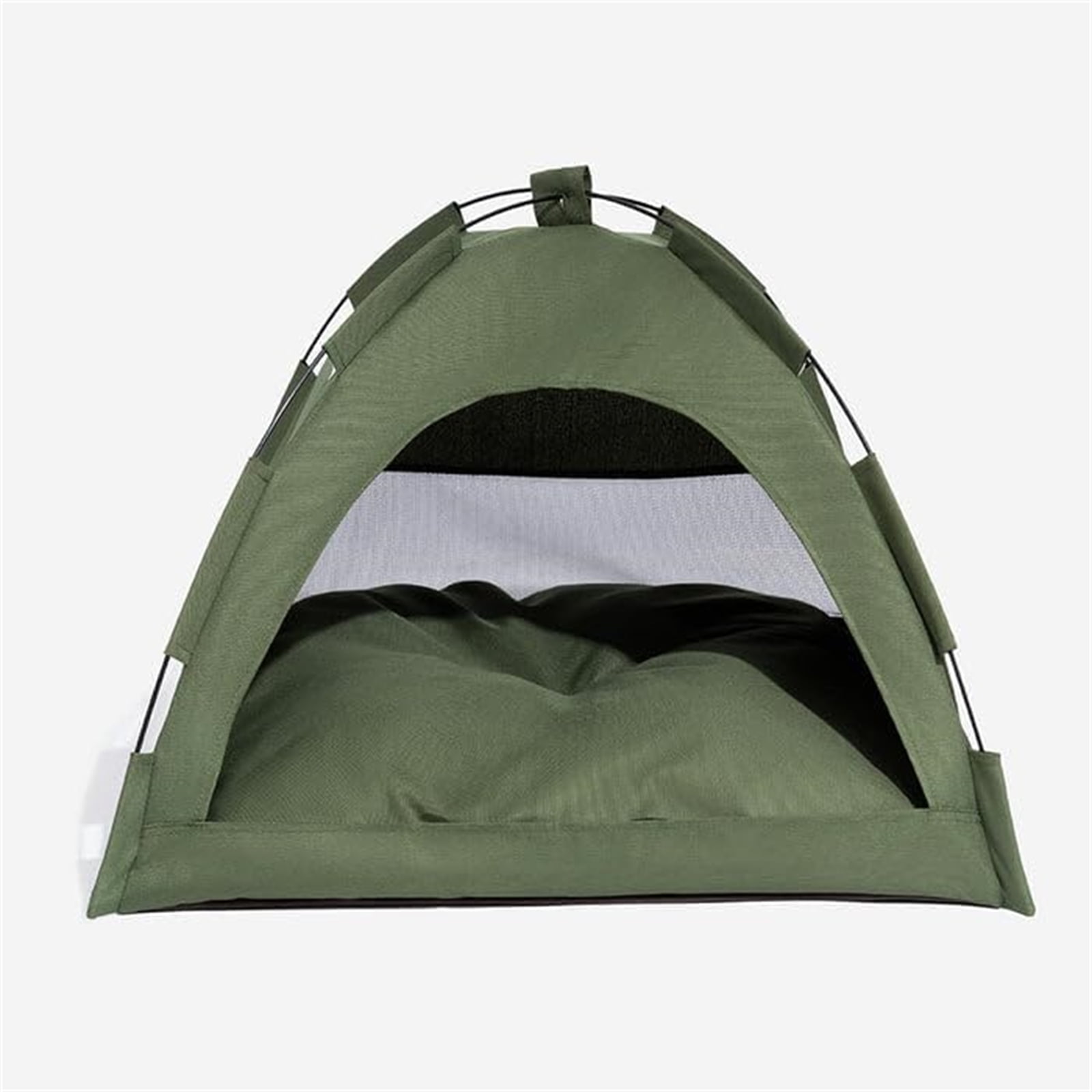 Dog Bed Camping Cat Tent with Cushion for Pets Indoor Cat Nest for Small Kitten & Puppy Dogs Portable and Easy to Clean Green Large