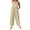 Khaki, variant on Women's Cotton Linen Bib Overalls Summer Casual Baggy Sleeveless Button Suspenders Wide Leg Rompers with Pockets