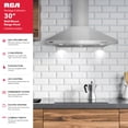 thumbnail image 4 of RCA 30 in. Heritage Collection 400 CFM Ducted Wall Mount Range Hood, Push Button Controls, LED Lights, Stainless Steel, 4 of 16