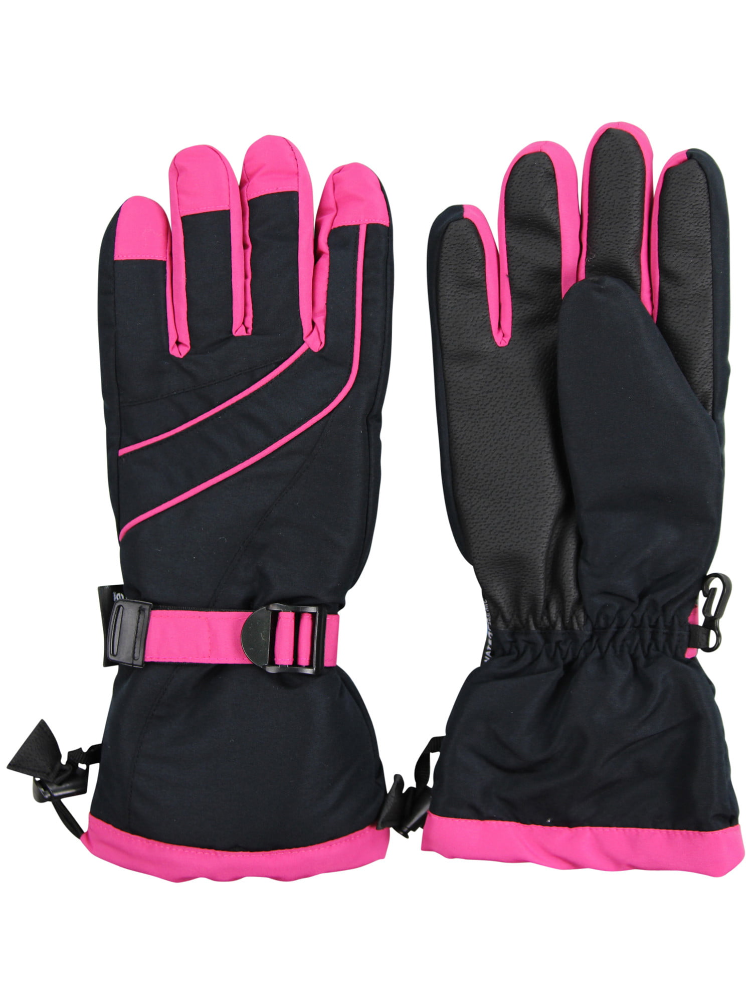 Urban Boundaries Women's Insulated Waterproof Winter Snow Ski Glove (Black/Hot Pink, Medium
