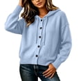 thumbnail image 6 of Maplenight Hooded Cardigans for Women Button Down Knit Sweater Long Sleeve Drawstring Casual Fall Lightweight Sweaters, 6 of 7