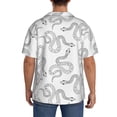 thumbnail image 7 of Goofa Hand Drawn Snake Printed Men's Casual Short-sleeved Shirt,Lightweight Breathable Button-down,Summer Casual men's top,Versatile Fashion shirt-4X-Large, 7 of 7