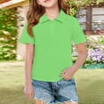 thumbnail image 6 of Resicozy Polo Shirts for Girls Quick Dry Uniform Short Sleeve T Shirts for Kids Collared Golf Polo Shirt 3-12 Years Light Green 110, 6 of 10
