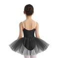 thumbnail image 3 of Mufeng Toddler Girls Lyrical Dance Dress Sparkly Dance Skirted Leotards Ballerina Performance Tutu Black 6, 3 of 6