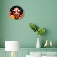 thumbnail image 4 of 16 Inch Wall Clock Battery Operated Silent Clock Decorative for Office, Kitchen, Outdoor, Living Room，African American Curly Hair Woman Peace Picture, 4 of 4