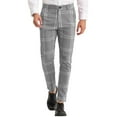 thumbnail image 1 of INSPIRE CHIC Men's Dress Plaid Slim Fit Flat Front Prom Checked Trousers 40 Gray, 1 of 6