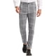 thumbnail image 1 of INSPIRE CHIC Pantalones de traje de cuadros para hombre, corte slim fit, frente plano, 36 gris, 1 of 6