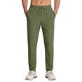 thumbnail image 4 of Dwellite Men's Sweatpants Athletic Pants Casual Trendy Plain Jogger Track Pants Workout Hiking Pants with Zipper Pockets Army Green M, 4 of 4