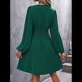thumbnail image 4 of Vestido Elegante para Mujer, Cuello en V, Larga, Cintura Alta, Corte Holgado, para Fiesta de Graduación, Cóctel, Corto Verde M, 4 of 7