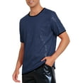 thumbnail image 4 of Camiseta brillante de hombre INSPIRE CHIC de manga corta metálica para fiesta rave con lentejuelas 2XL azul, 4 of 5