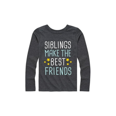 Siblings Best Friends - Brother Sister Youth Girl Long Sleeve (Best Rakhi Message For Brother)