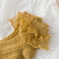 thumbnail image 4 of Povozer Toddler Girls Socks Eyelet Ruffle Lace Sock Frilly Dress Socks(Yellow,1-3Y), 4 of 6