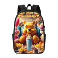 thumbnail image 4 of Mochila de viaje para portátil con diseño de Winnie The Pooh Light Flight, antirrobo con puerto de carga USB, mochila universitaria, gran capacidad para el trabajo, color negro, 17 pulgadas, 4 of 8