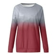 thumbnail image 3 of Ernkv Womens Top Pullover T-shirt Comfy Casual Round Neck Long Sleeve Gradient Dressy Loose Plus Size Blouses Shirts Red L, 3 of 4